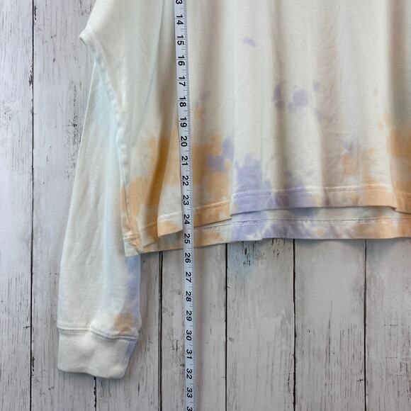 Champion Multicolor Oversized Tie-Dye Cotton Cropped Hoodie Sweatshirt Size XL - Picture 6 of 11